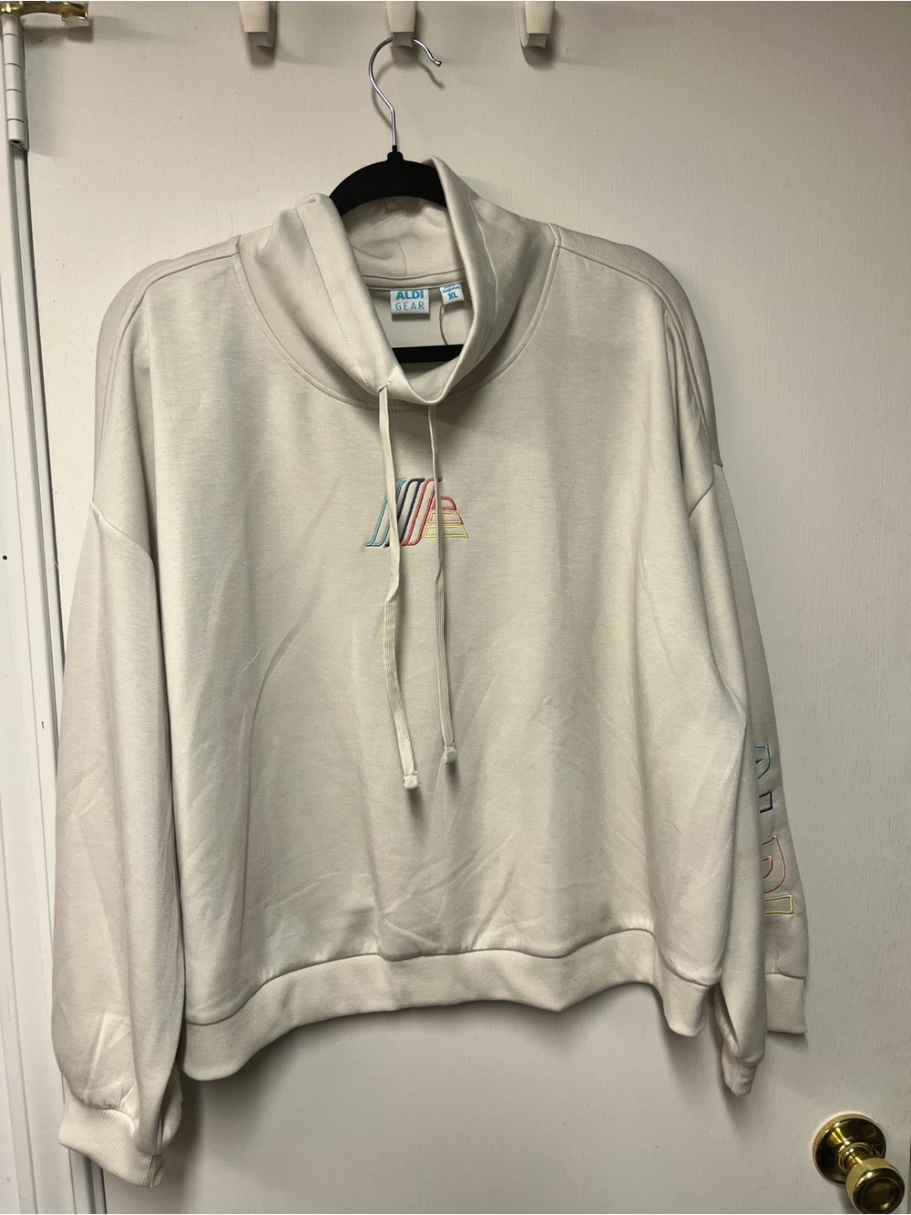 ALDI GEAR Women’s Cream cowl neck Sweater with Logo